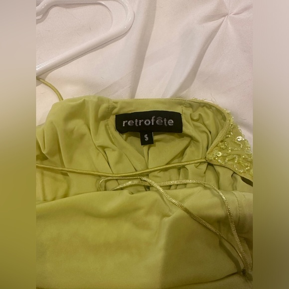 Retrofete Miche Sequin Yellow Mini Dress Size Small NWT Sleeveless - Picture 5 of 5